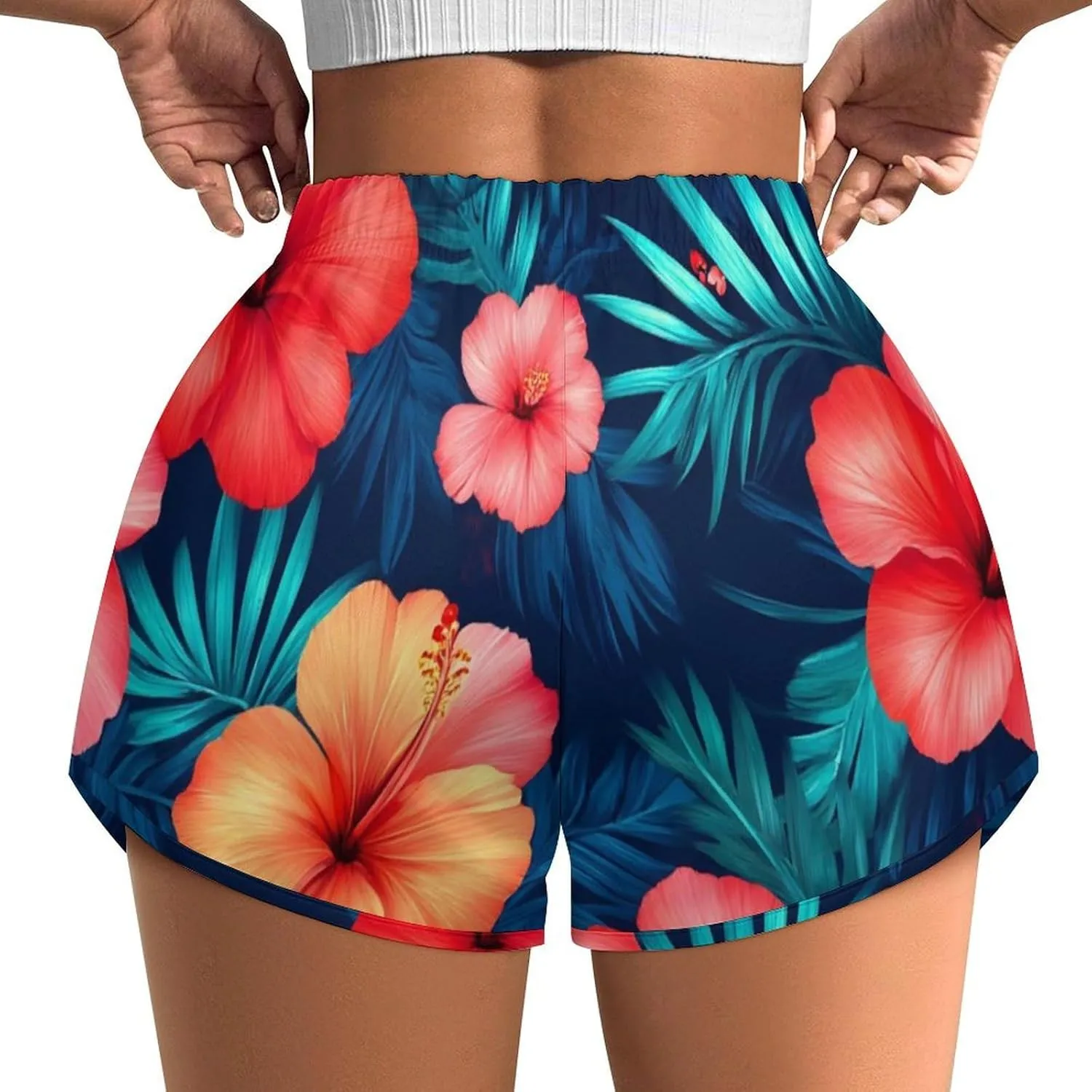 Women's High Waisted Running Shorts Casual Workout Shorts