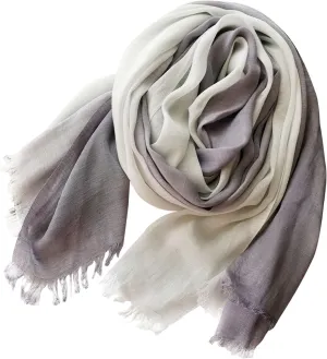 Womens Linen Scarf Crinkle Vintage Soft Lightweight Long Scarf Shawl Wrap Gradient Color Scarfs