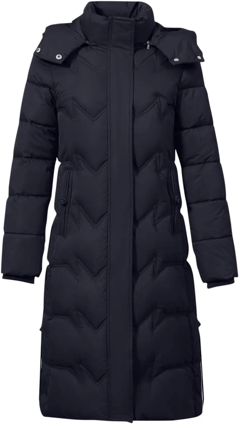 Women's Long Quilted Coat Plus Size Puffer Jackets Casual Hooded Winter Coats Thickened Warm Outerwear with Pockets