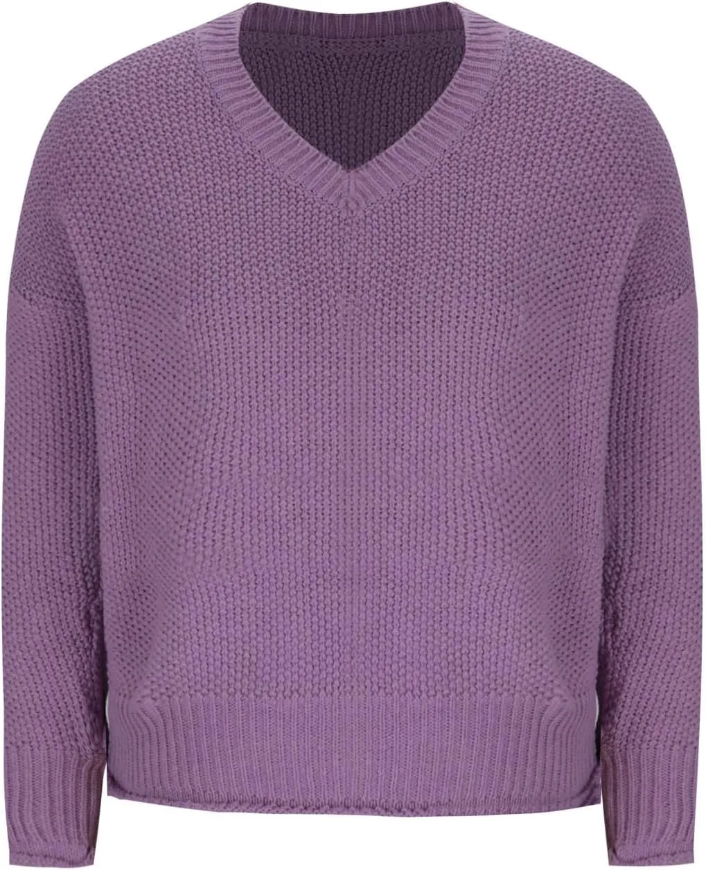 Women's Long Sleeve V Neck Sweaters Chunky Cable Knit Pullover Fashion Crochet Hollow Out Knitwear Solid Cozy Tops