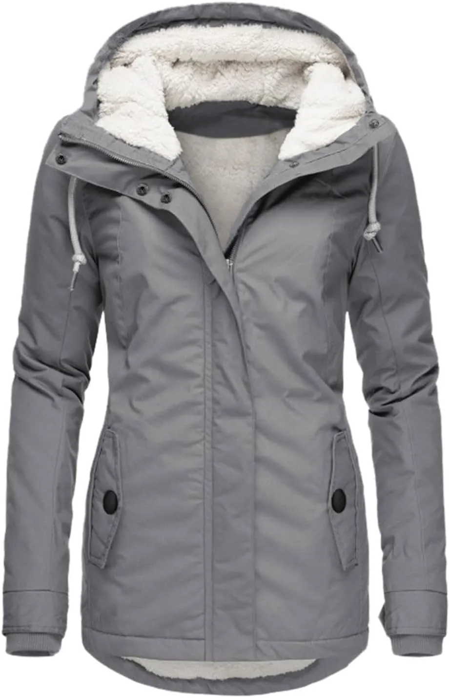 Women's Mid Length Down Coat Hooded Fleece Lined for Warmth & Comfort down 2024 Women Petite