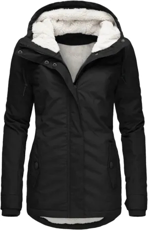 Women's Mid Length Down Coat Hooded Fleece Lined for Warmth & Comfort down 2024 Women Petite