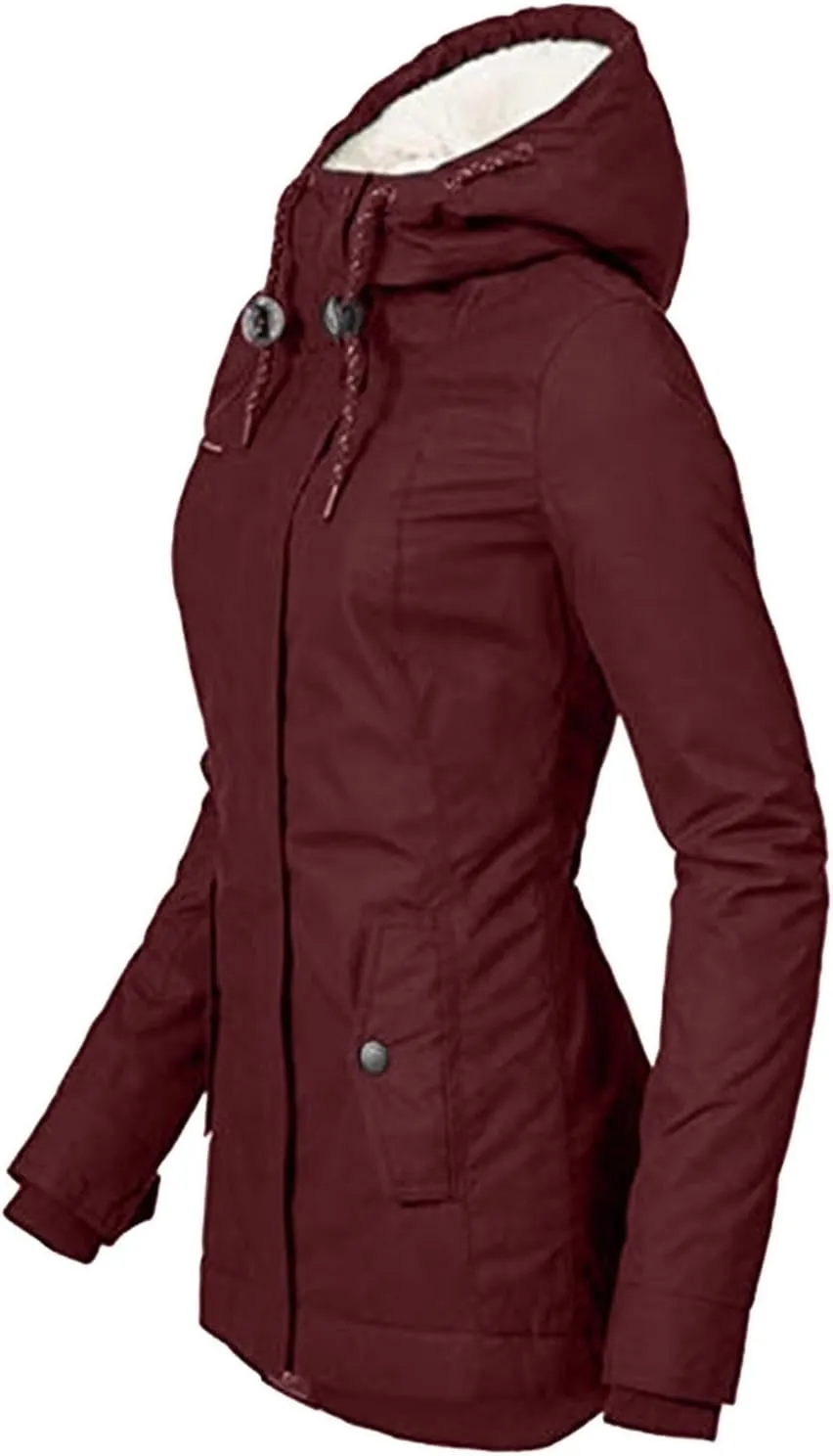 Women's Mid Length Down Coat Hooded Fleece Lined for Warmth & Comfort down 2024 Women Petite