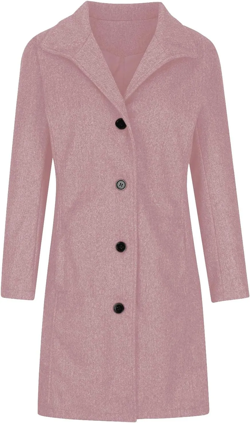 Womens Mid-Long Trench Coats Winter Wool Lapel Single-Breasted Coat Outwear Ladies Elegant Thicken Peacoat Overcoats