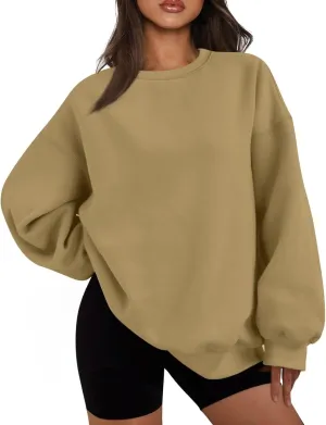 Womens Oversized Sweatshirts Crew Neck Pullover Sweaters Casual Comfy Fall Outfits Clothes 2024