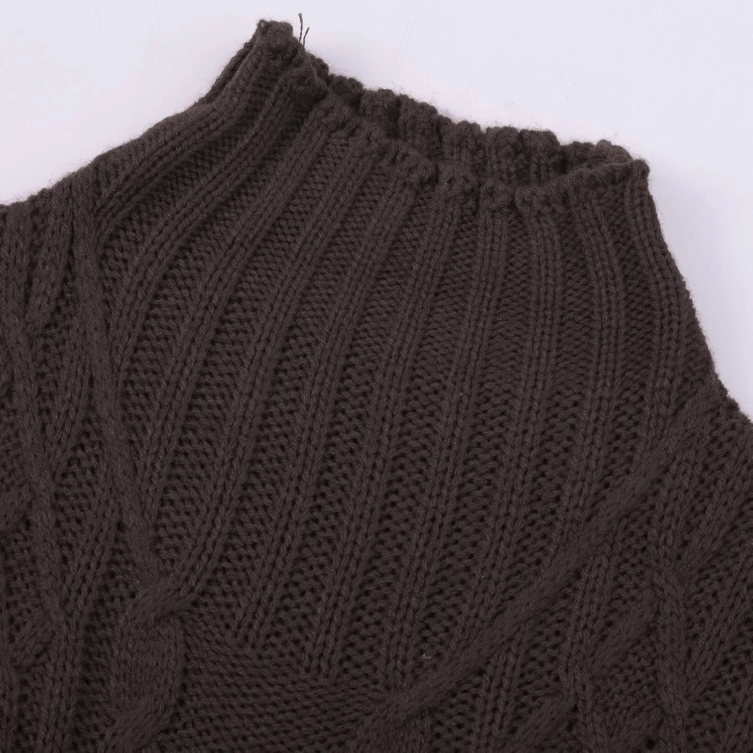 Women's Oversized Turtleneck Knitted Wool Knit Bottom Female Long Sleeve Thick Loose Pullover Sweater Dress Fall