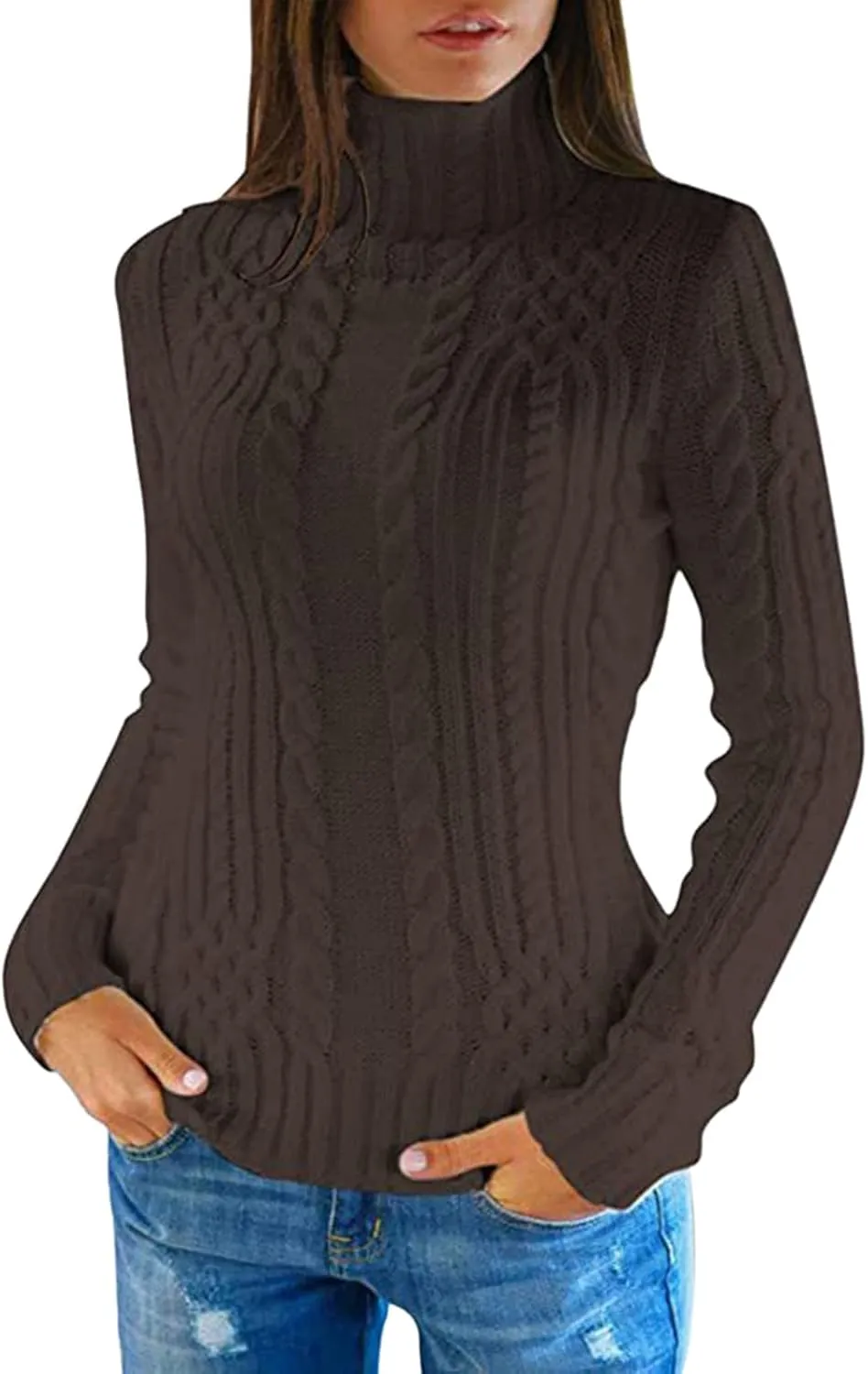 Women's Oversized Turtleneck Knitted Wool Knit Bottom Female Long Sleeve Thick Loose Pullover Sweater Dress Fall