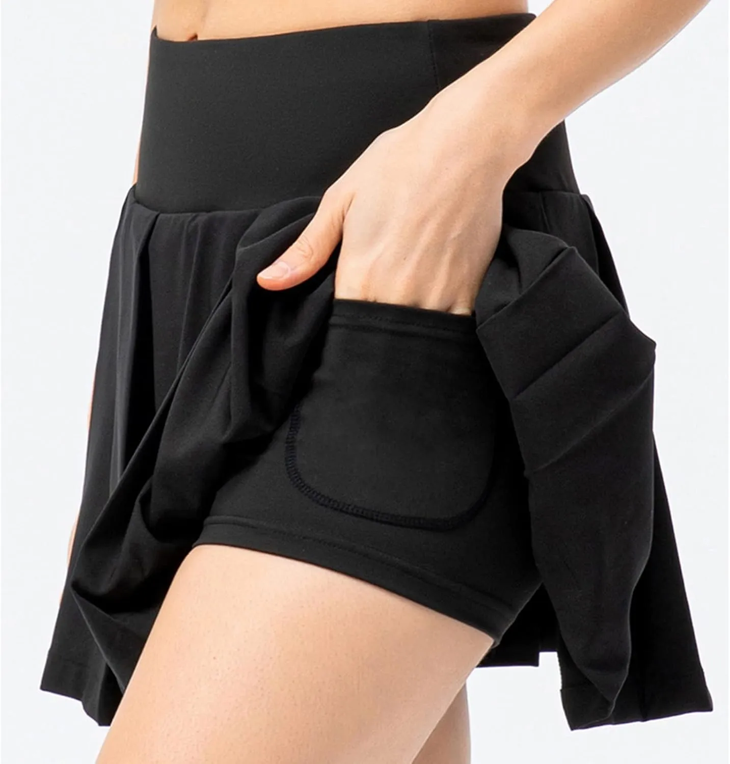 Women's Plaid Shorts Pleated High Waisted Mini Skirts Shorts Running Workout Daily Lounge Comfy Fitted Shorts