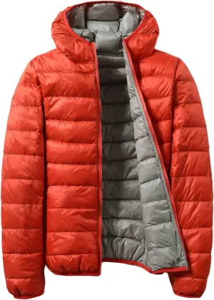 Women's Quilted Packable Down Jacket Solid Color Hooded Thickened Down Coat Winter Down Parka Puffer Waterproof