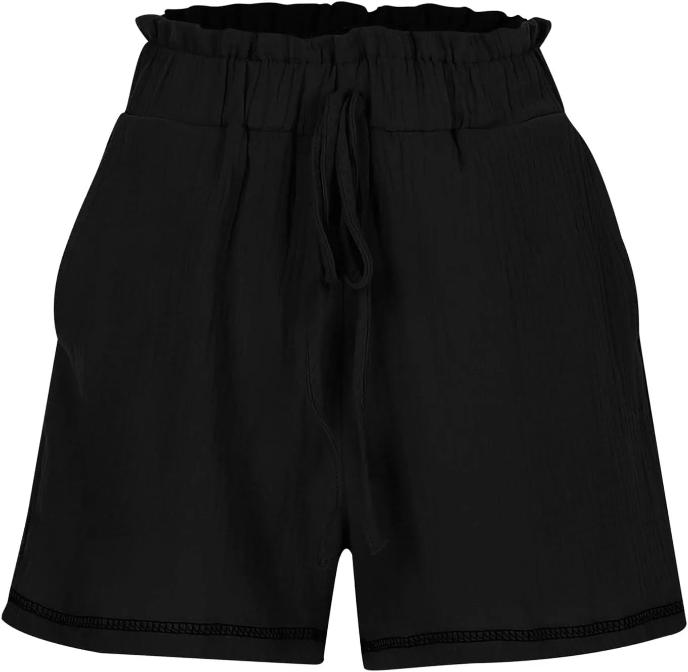 Womens Shorts Dressy Casual Summer 2025 Elastic High Waisted Ruffle Hem Beach Shorts Soft Dressy Shorts with Pockets
