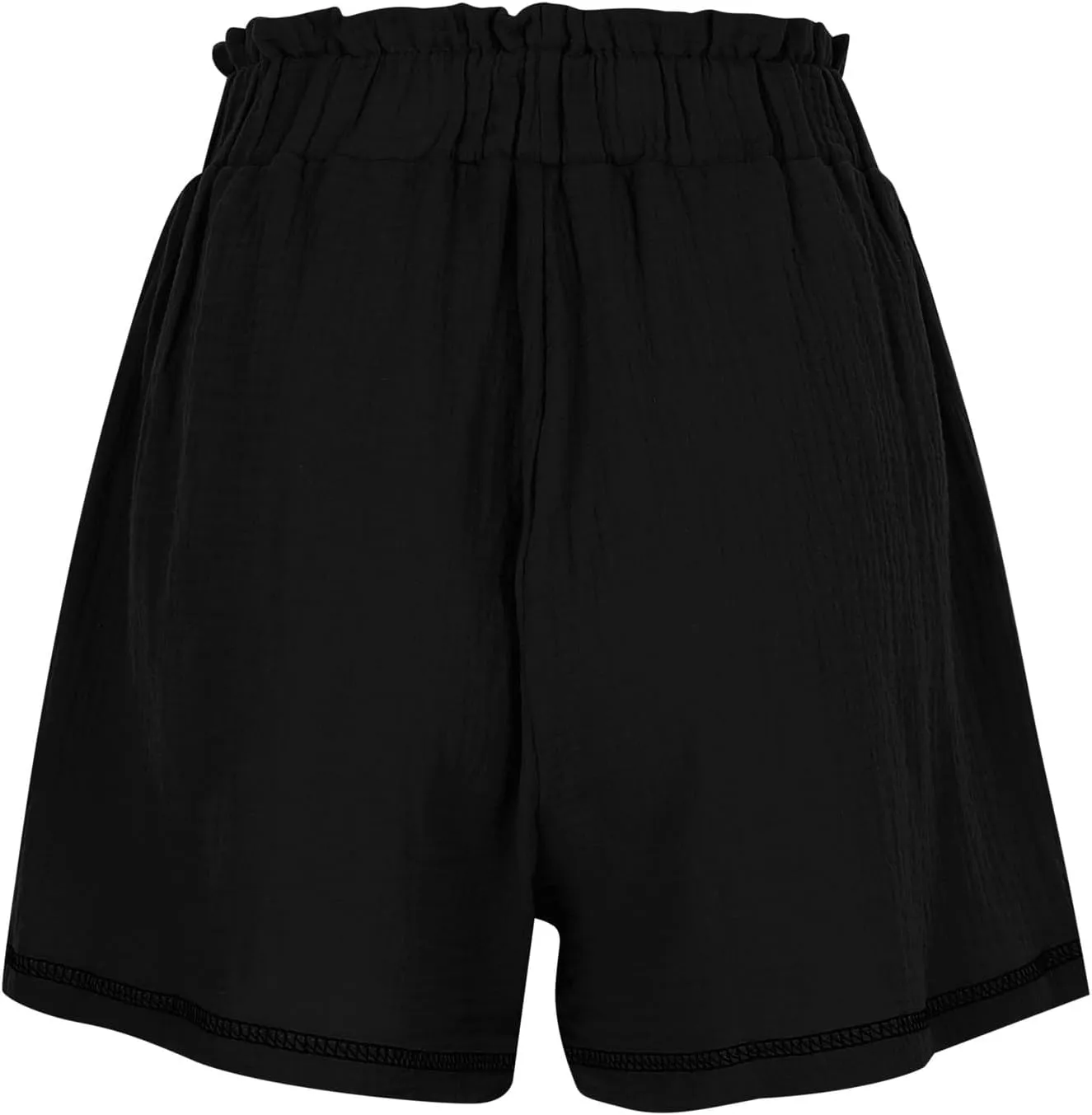 Womens Shorts Dressy Casual Summer 2025 Elastic High Waisted Ruffle Hem Beach Shorts Soft Dressy Shorts with Pockets