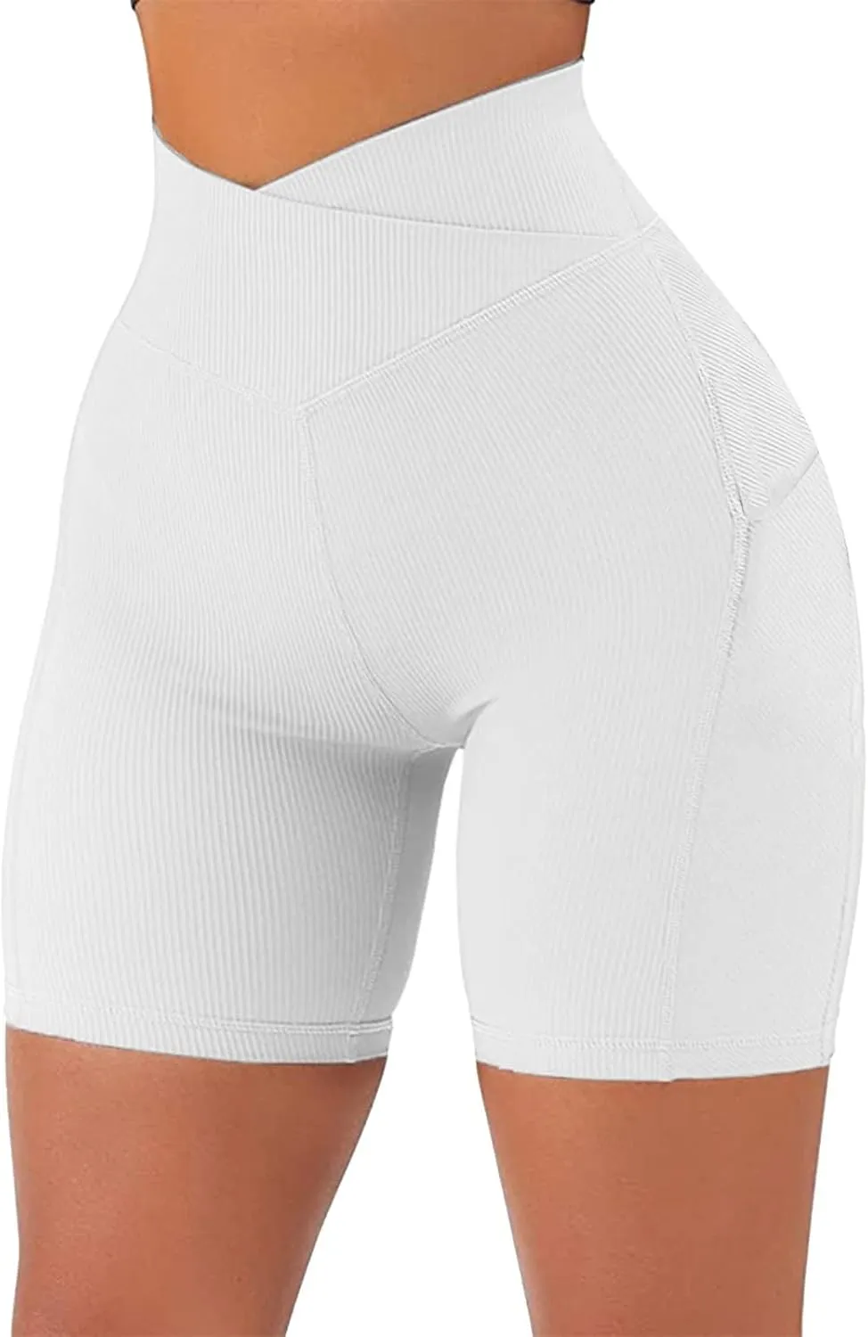 Womens Shorts with Pockets High Waist Tummy Control Butt Lifting Short Leggings Athletic Gym Yoga Pants with Pockets
