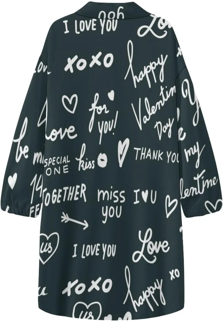 Womens Soft Comfy Shirt Dress Stripe1 Button-Down Night Dress Nightshirt Long Sleeve Sleep Shirt