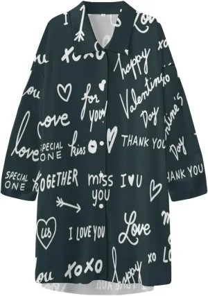 Womens Soft Comfy Shirt Dress Stripe1 Button-Down Night Dress Nightshirt Long Sleeve Sleep Shirt
