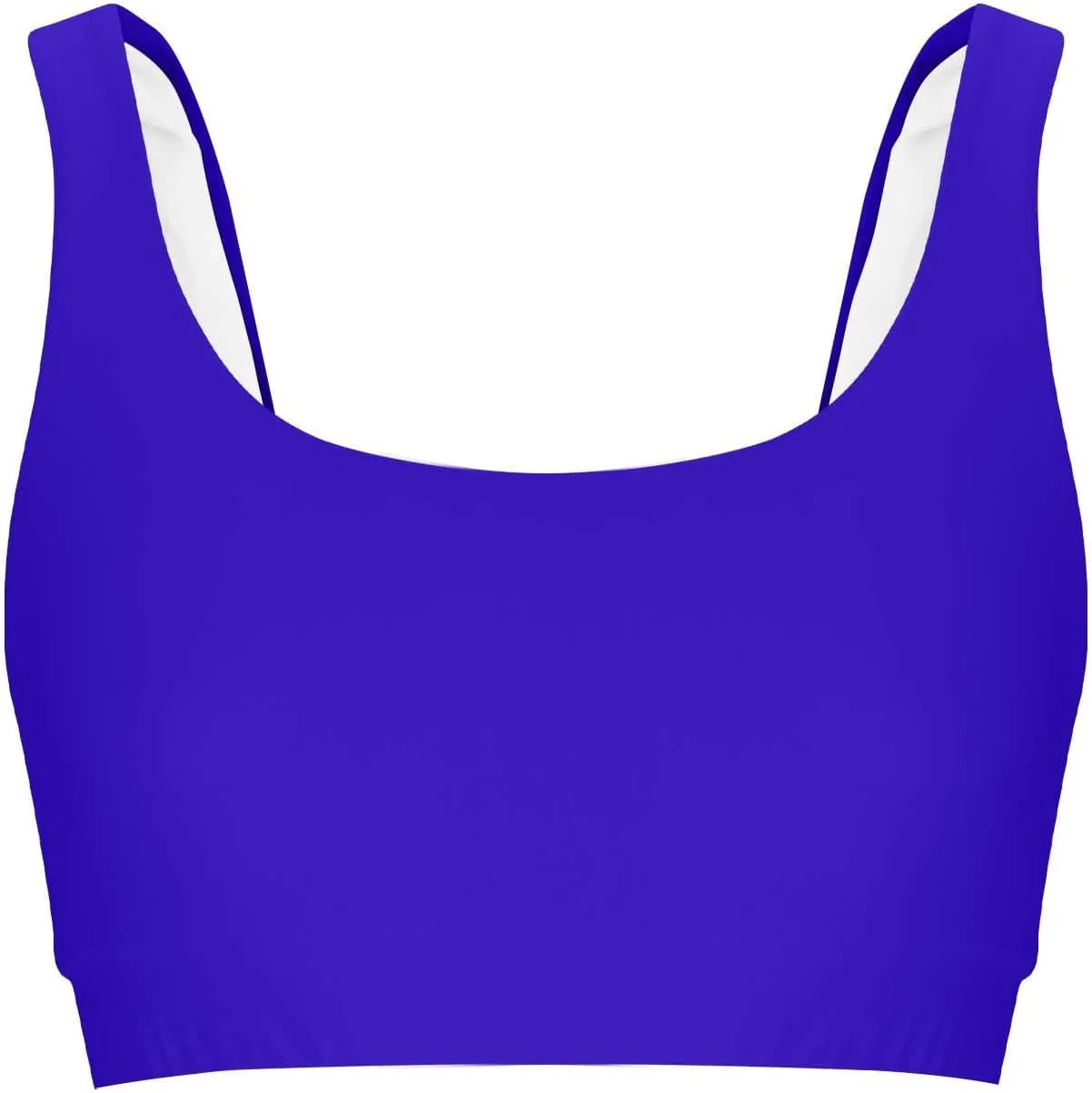 Women's Sports Bra Bikini Tops Athletic Swim Top Scoop Neck Bathing Suits Top Modest Padded Crop Tops Swimsuit Only