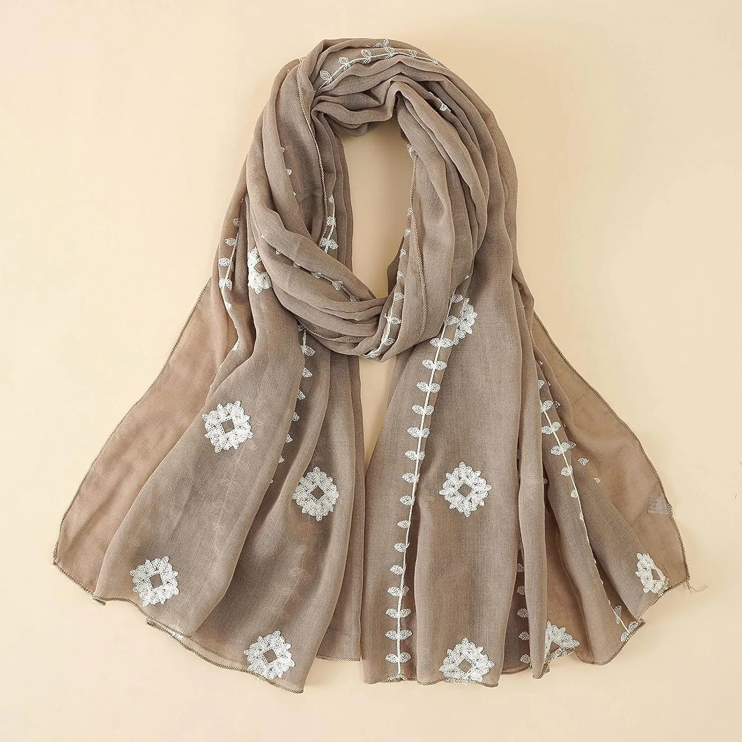 Women's Summer Scarfs Lightweight Large Long Shawl Linen Beach Wrap Plain Scarf Sunscreen Shawl Wrap Scarves