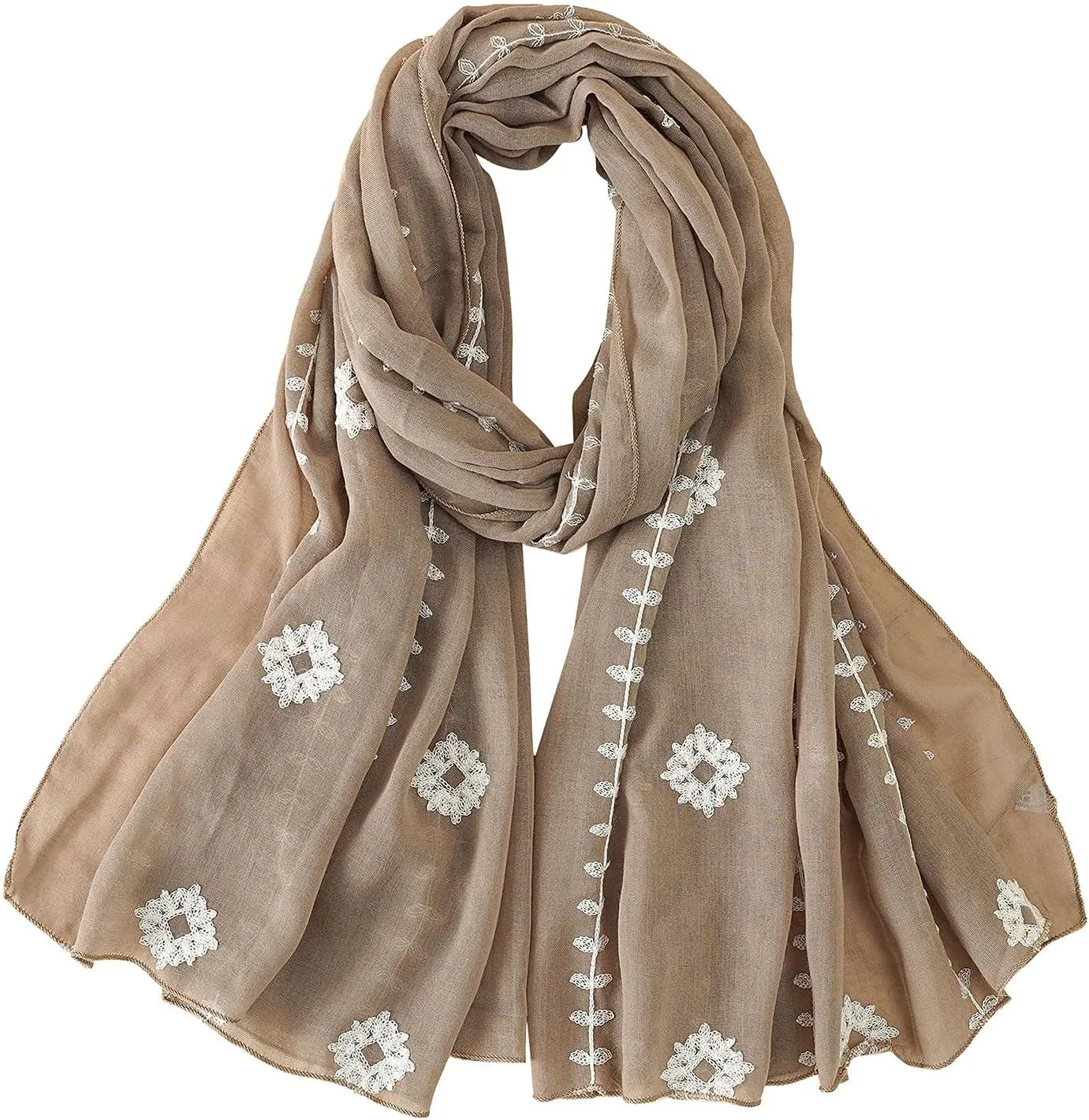 Women's Summer Scarfs Lightweight Large Long Shawl Linen Beach Wrap Plain Scarf Sunscreen Shawl Wrap Scarves