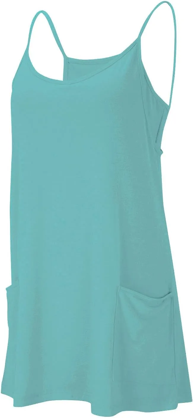 Women's Summer Sleeveless Mini Dress Athletic Dress Spaghetti Strap Short Womens Casual Tennis Dress with Pockets