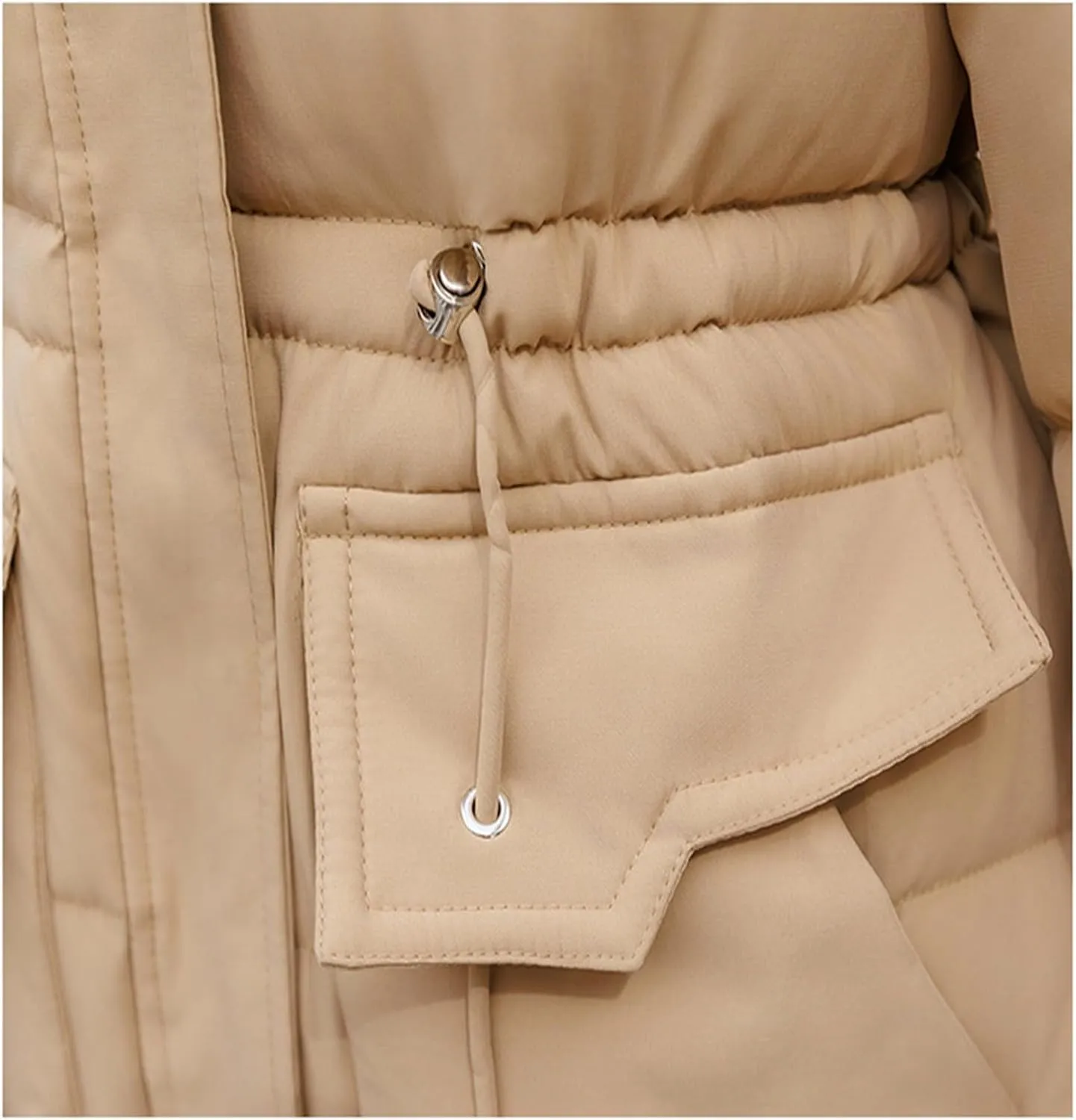 Women's Thickened Down Jacket Winter Hooded Mid-Length Puffy Packable Jacket Warm Puffer Down Coat Christmas Gifts