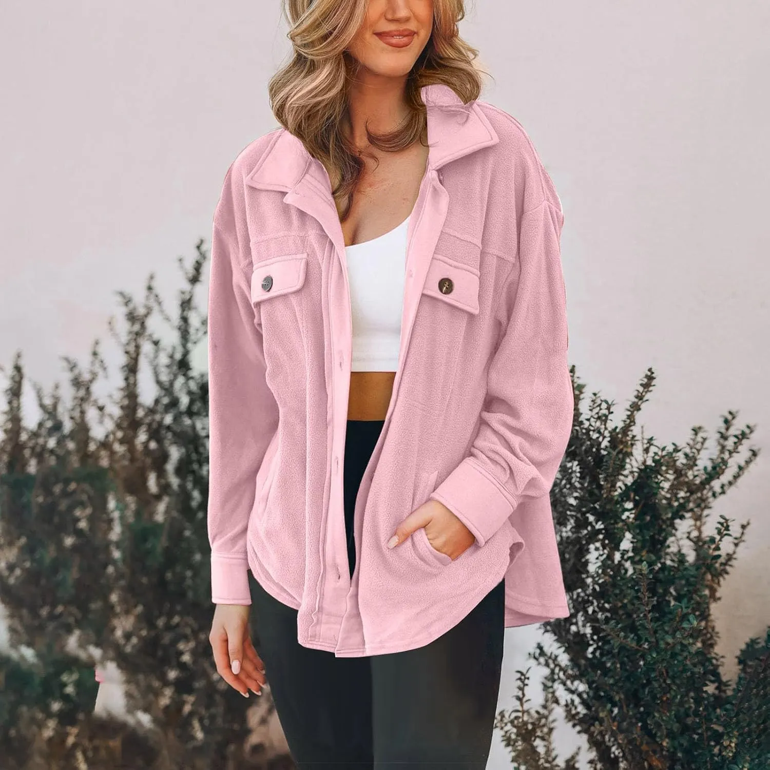 Womens Trench Coat Single Breasted Trench Coats Notch Collar Jacket Loose Fit Pea Coat Winter Jacket with Cheat Pockets