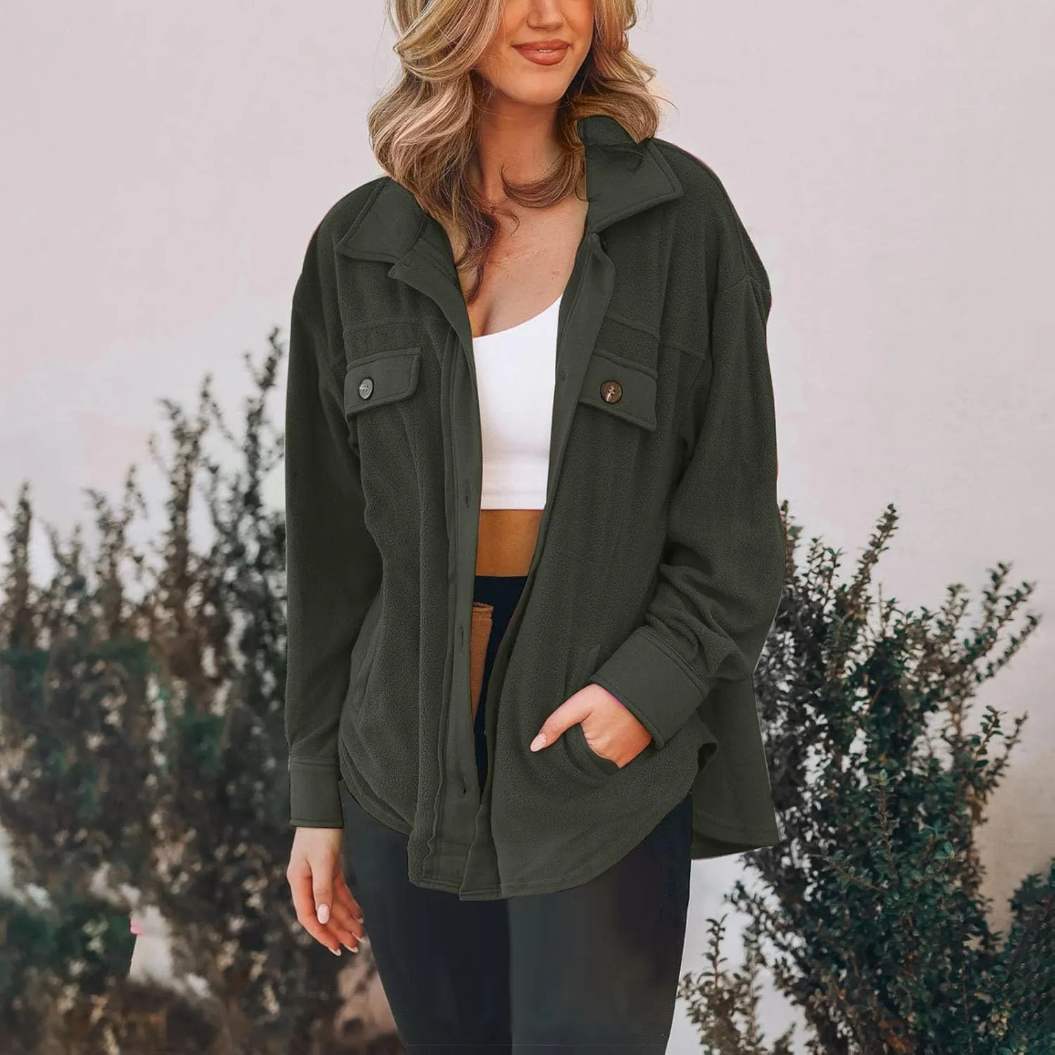 Womens Trench Coat Single Breasted Trench Coats Notch Collar Jacket Loose Fit Pea Coat Winter Jacket with Cheat Pockets