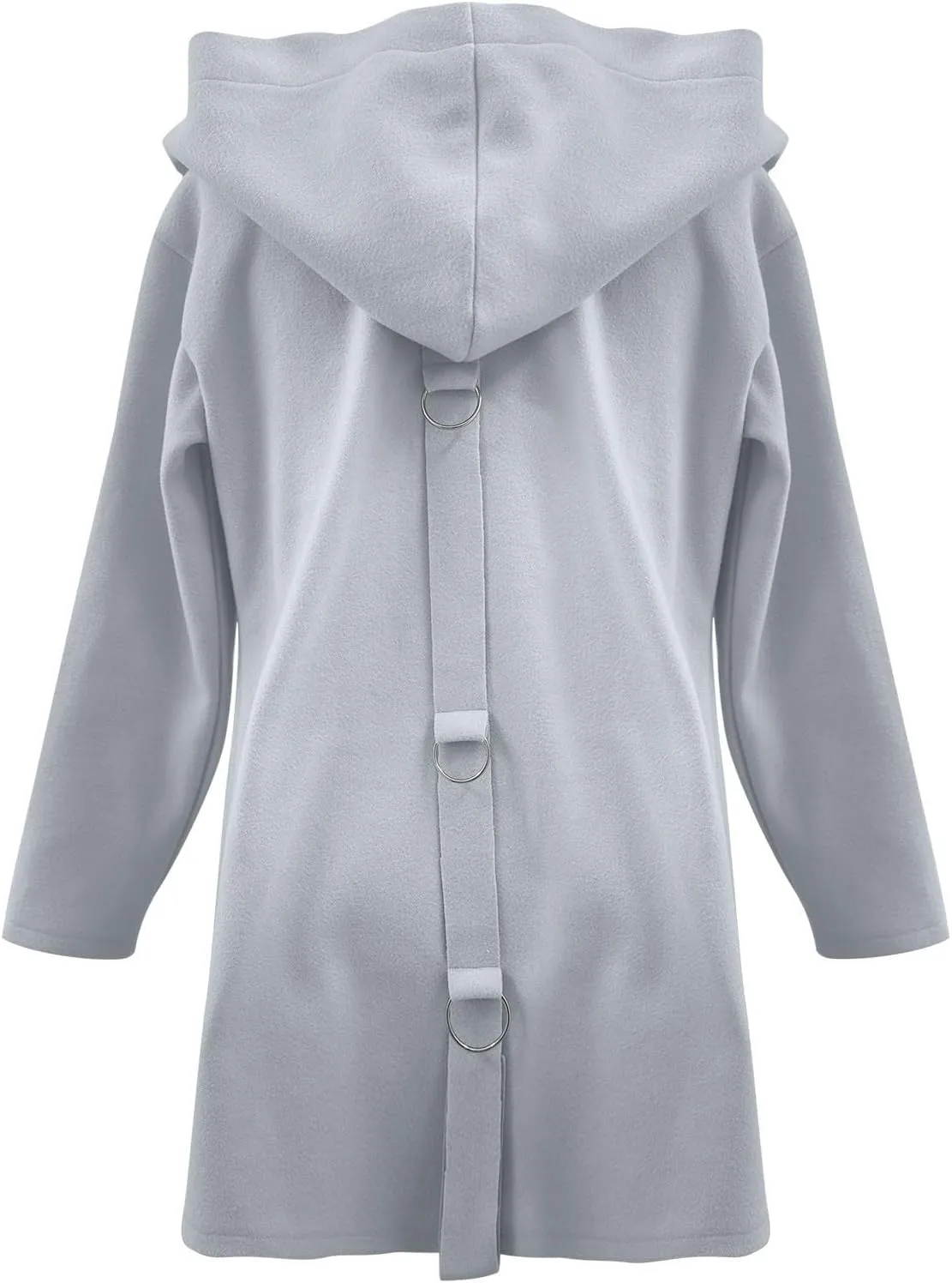 Womens Trench Coat with Hood Snap Button Jacket Plus Size Pea Coat Open Front Cardigan Casual Fall Winter Outfits