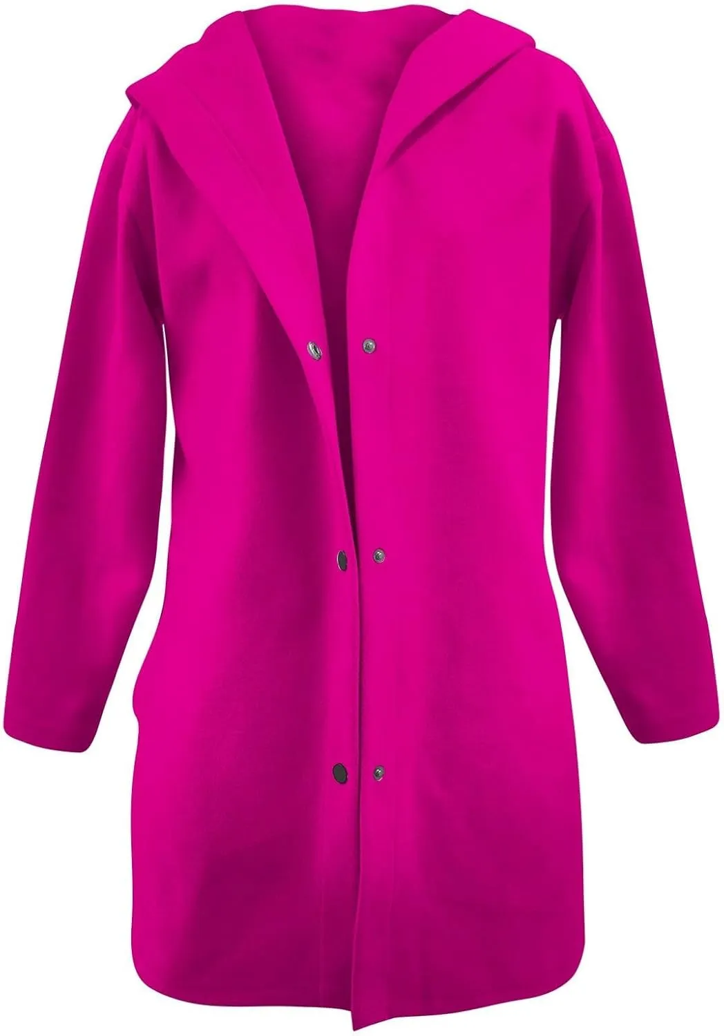 Womens Trench Coat with Hood Snap Button Jacket Plus Size Pea Coat Open Front Cardigan Casual Fall Winter Outfits