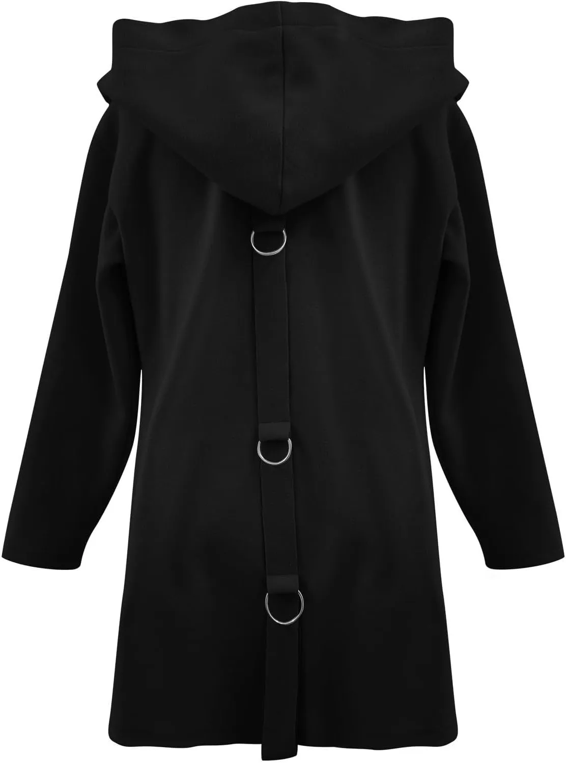 Womens Trench Coat with Hood Snap Button Jacket Plus Size Pea Coat Open Front Cardigan Casual Fall Winter Outfits