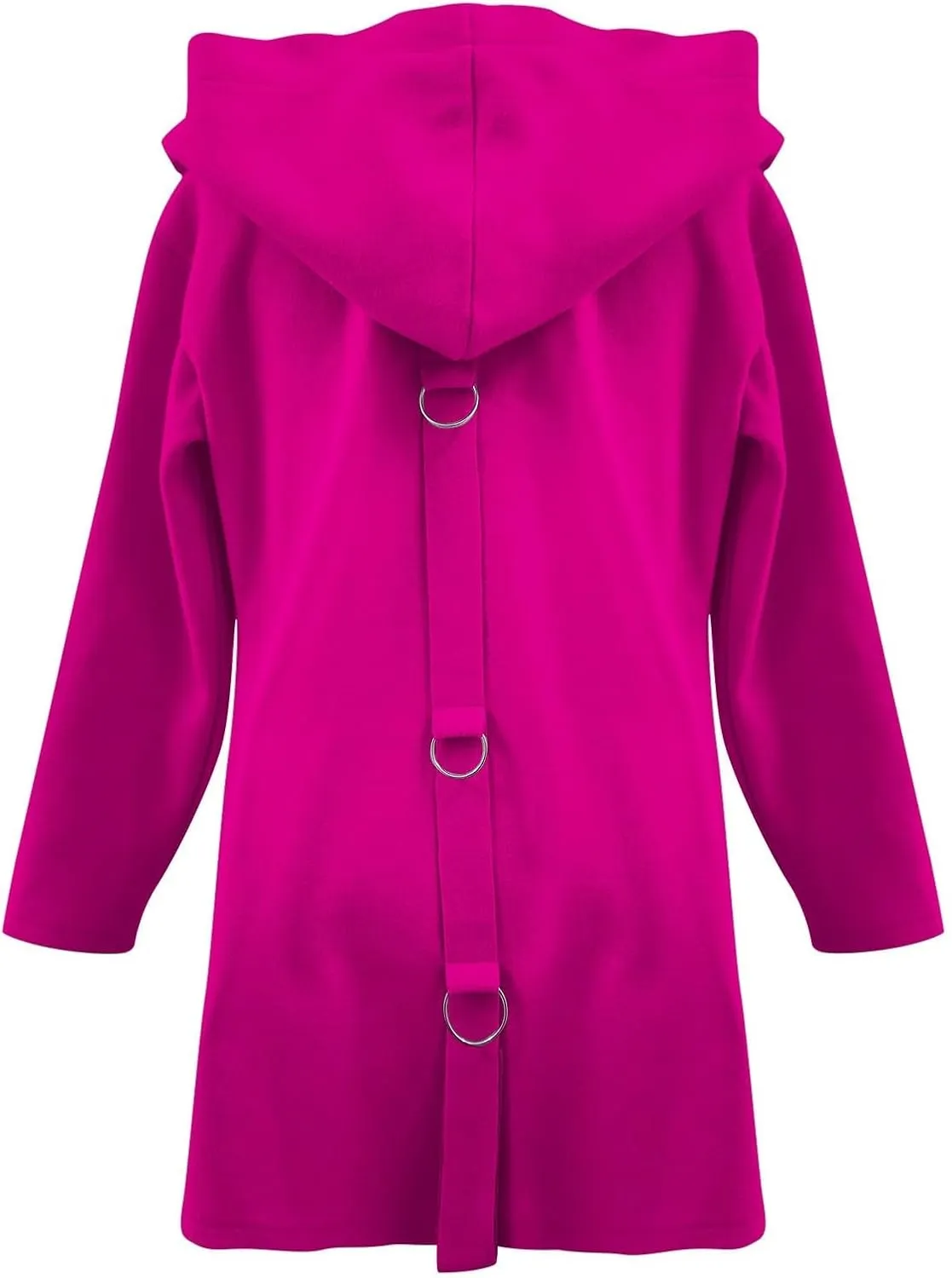 Womens Trench Coat with Hood Snap Button Jacket Plus Size Pea Coat Open Front Cardigan Casual Fall Winter Outfits