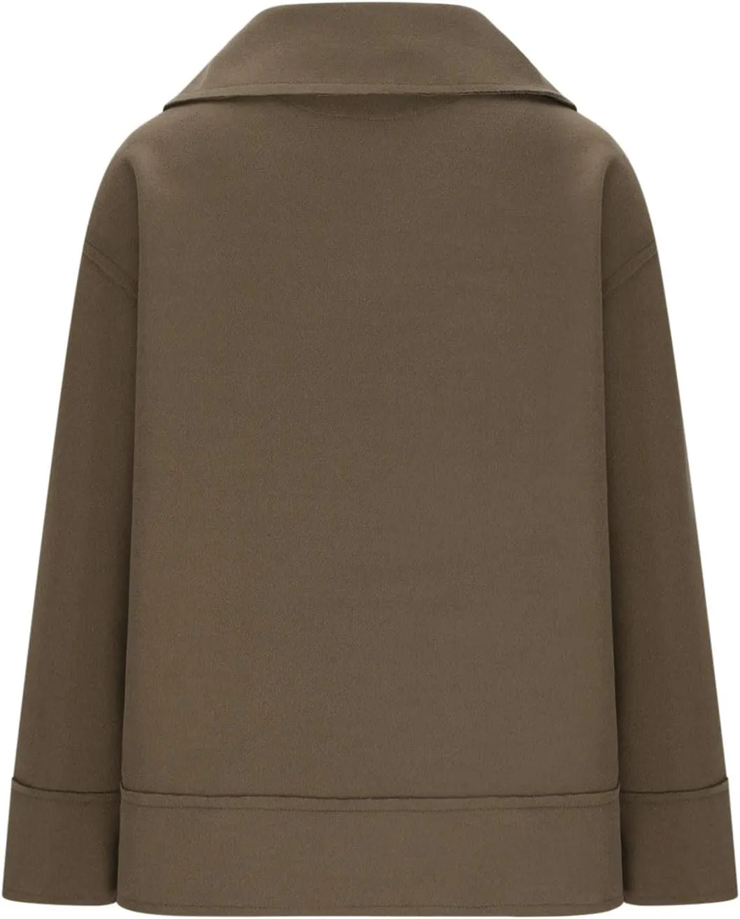 Women's Trench Coats Short Pea Coat Wool Blend Zip up Jacket Notch Lapel Jacket Loose Fit Casual Jacket Winter Coat