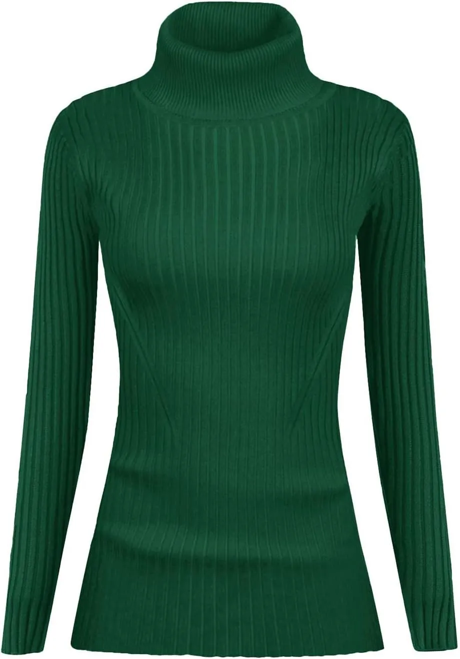Womens Turtleneck Long Sleeve Sweater Casual Ribbed Thermal Fitted Sweaters Chunky Cable Knit Sweater Pullover 2025