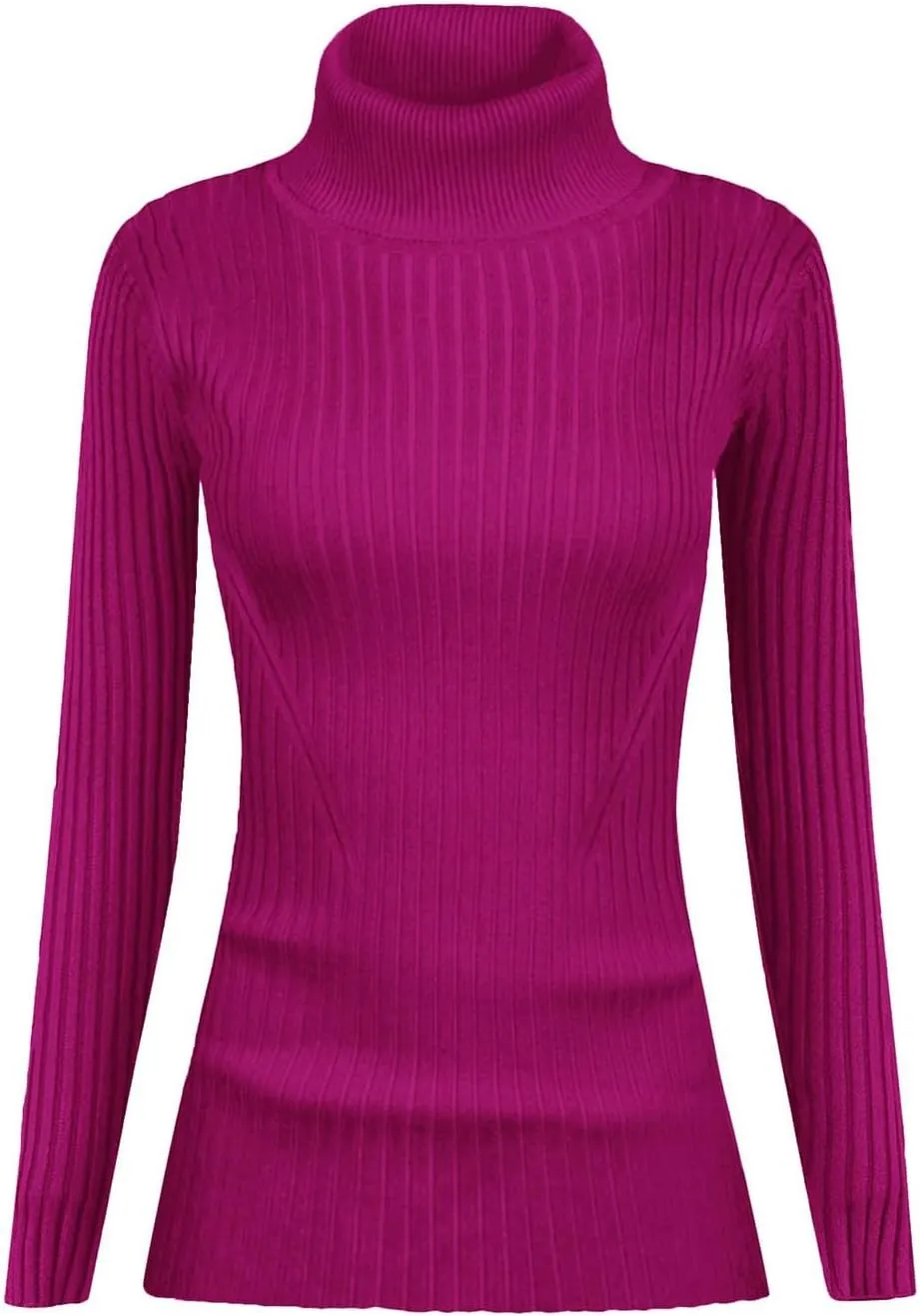 Womens Turtleneck Long Sleeve Sweater Casual Ribbed Thermal Fitted Sweaters Chunky Cable Knit Sweater Pullover 2025