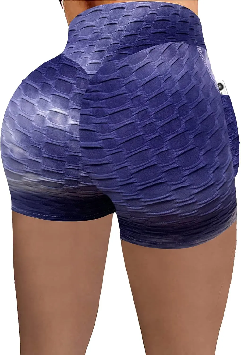 Womens Workout Scrunch Shorts Tie Dye Contour Gym Yoga Stretch Skinny Shorts Honeycomb Butt Lifting Athletic Shorts