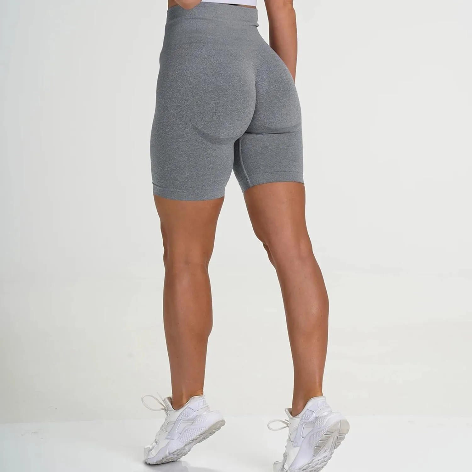 Womens Yoga Shorts High Waist Tummy Control Butt Lifting Short Leggings Athletic Gym Yoga Pants with Pockets