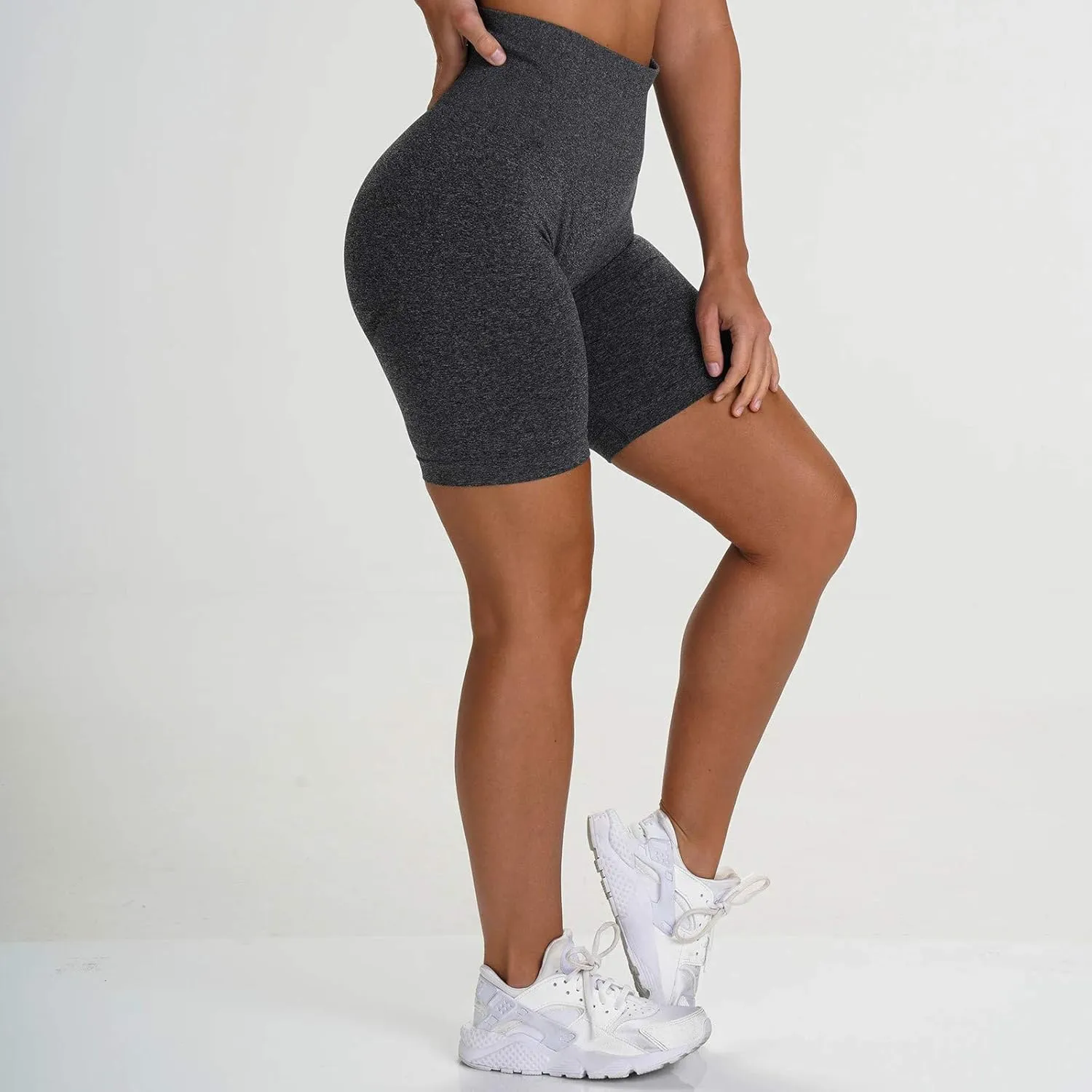Womens Yoga Shorts High Waist Tummy Control Butt Lifting Short Leggings Athletic Gym Yoga Pants with Pockets
