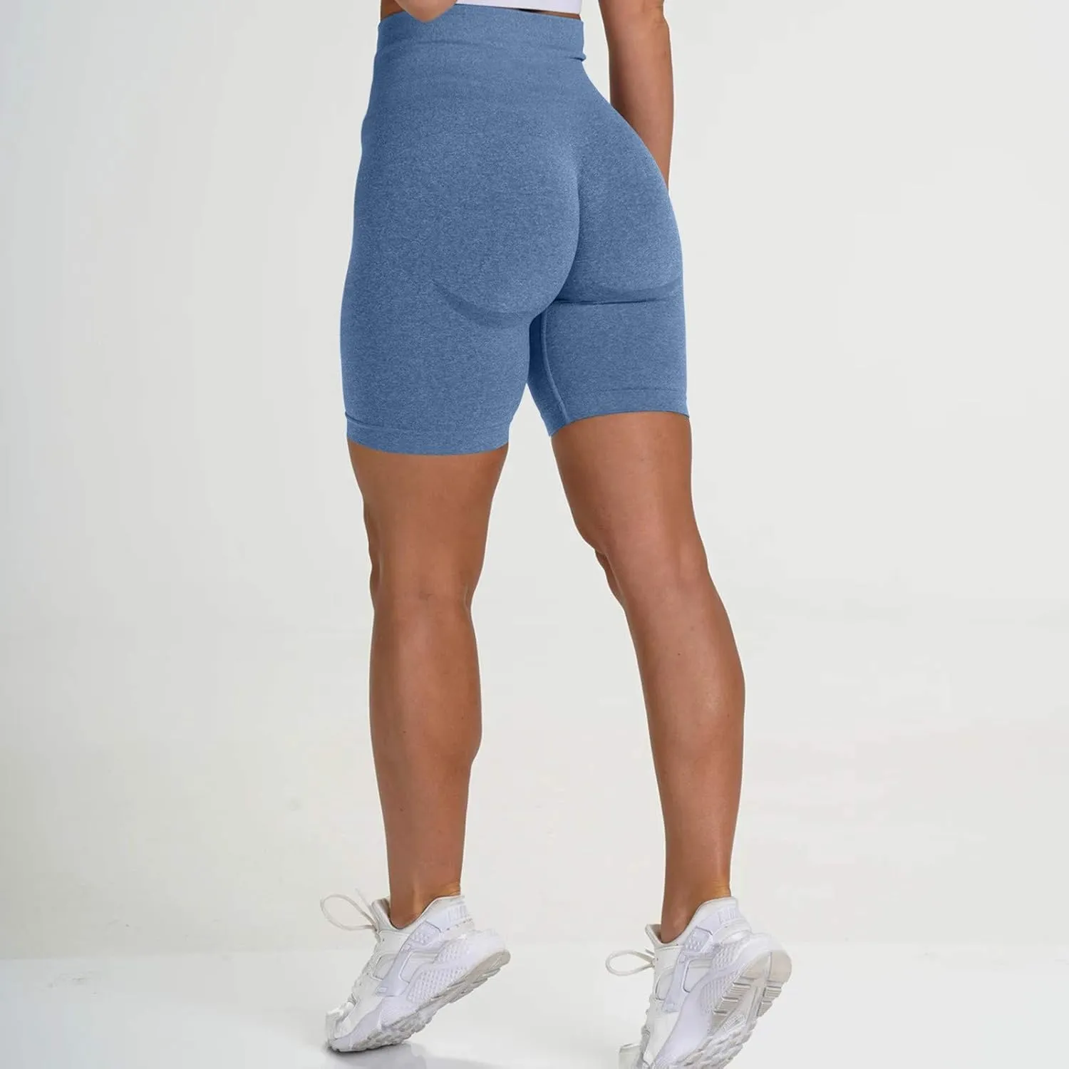 Womens Yoga Shorts High Waist Tummy Control Butt Lifting Short Leggings Athletic Gym Yoga Pants with Pockets