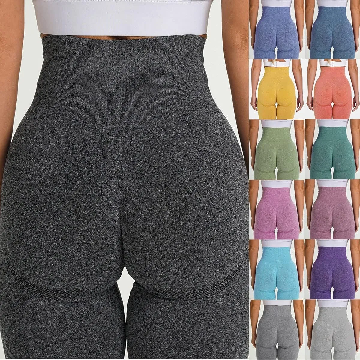 Womens Yoga Shorts High Waist Tummy Control Butt Lifting Short Leggings Athletic Gym Yoga Pants with Pockets