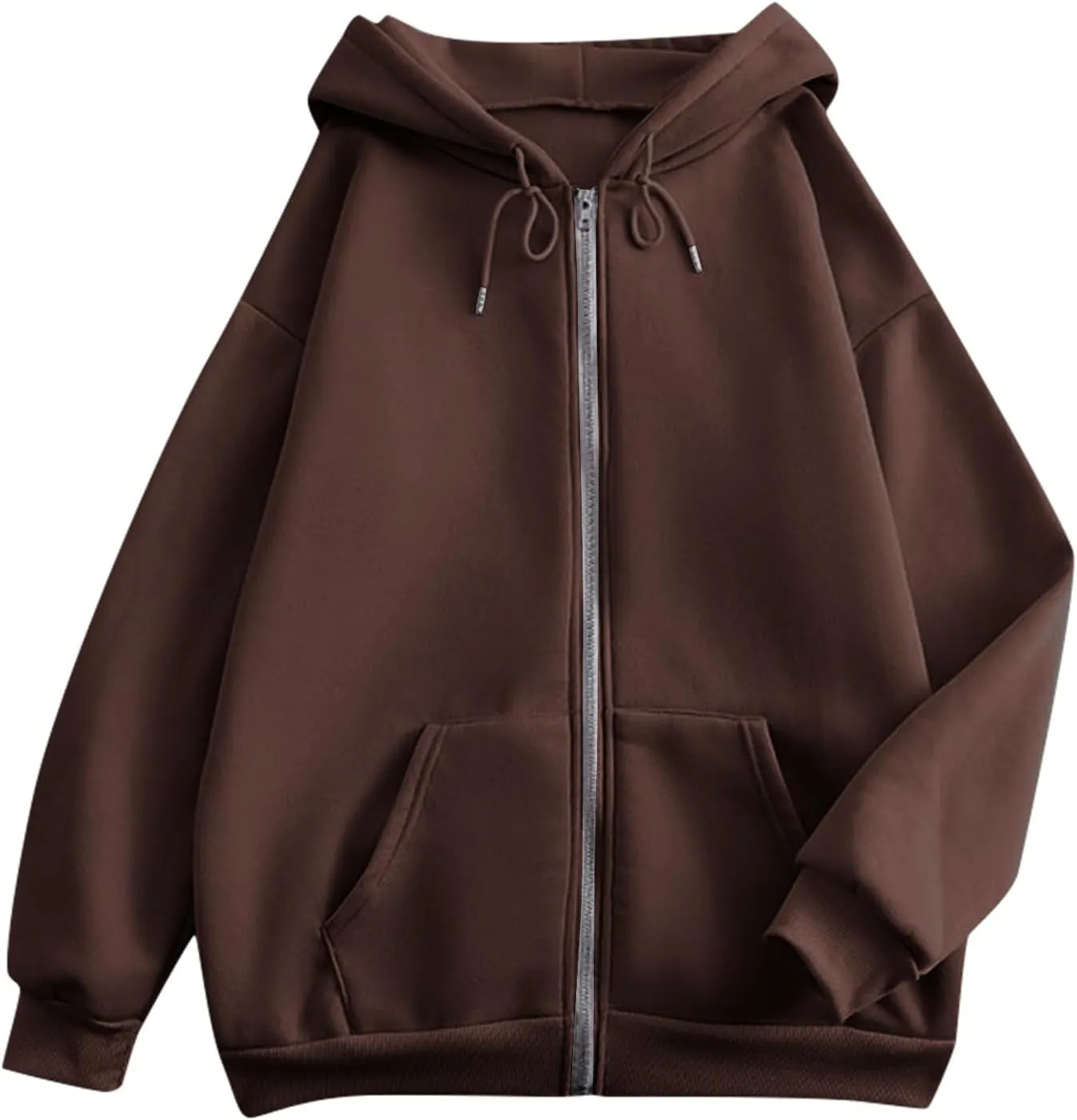 Womens Zip Up Hoodies Trendy Drawstring Hooded Sweatshirts Casual 2025 Fall Winter Jackets with Pockets