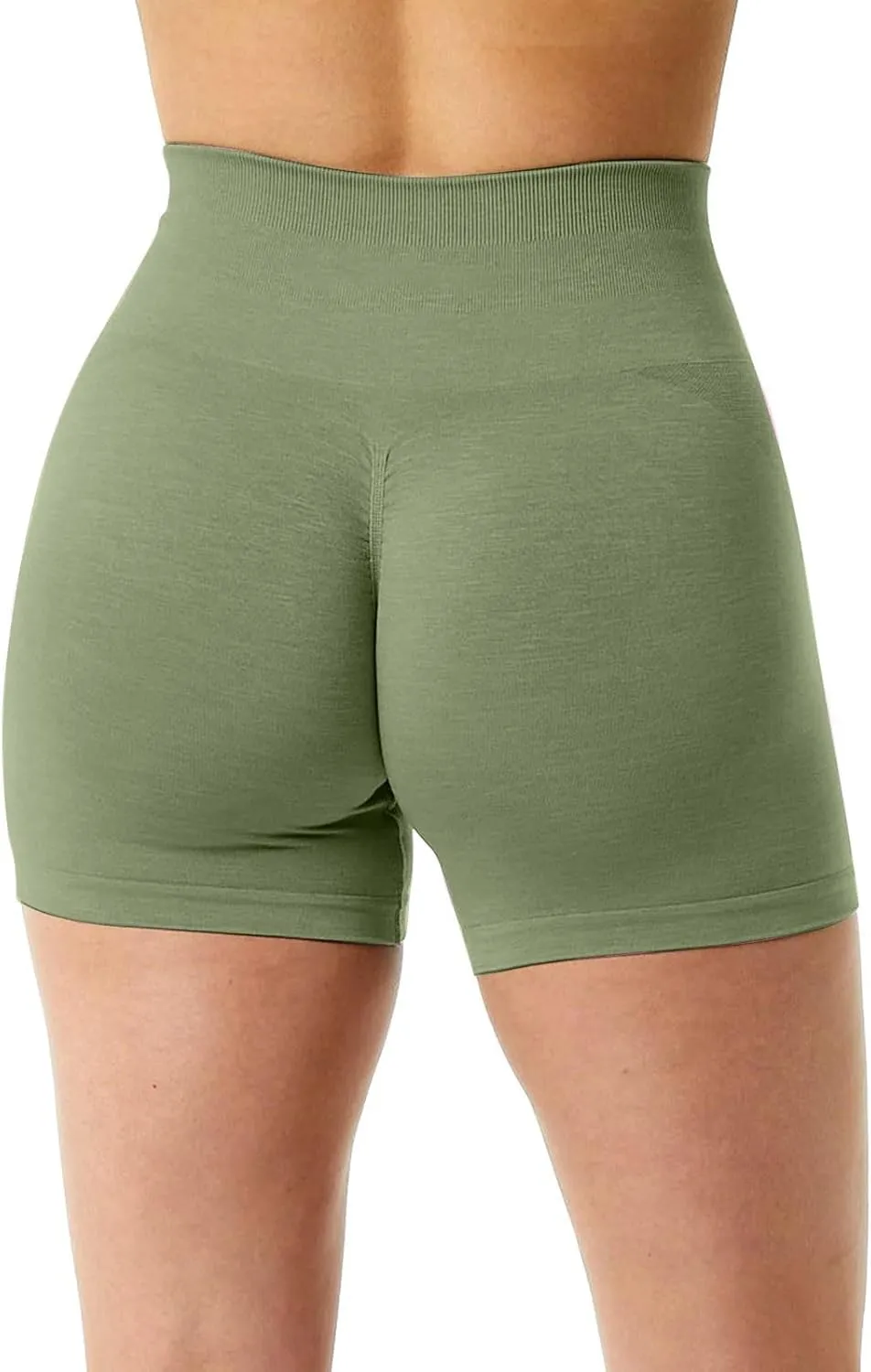 Workout Shorts Women Seamless Scrunch Butt Lifting High Waisted Tummy Control Yoga Gym Shorts
