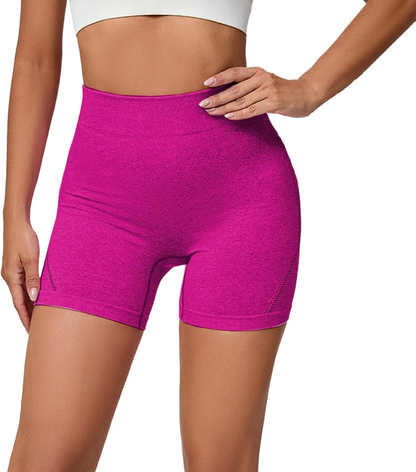Workout Shorts Women's Athletic Seamless Shorts High Waisted Squat Tummy Control Exercise Shorts Women High Waisted Shorts