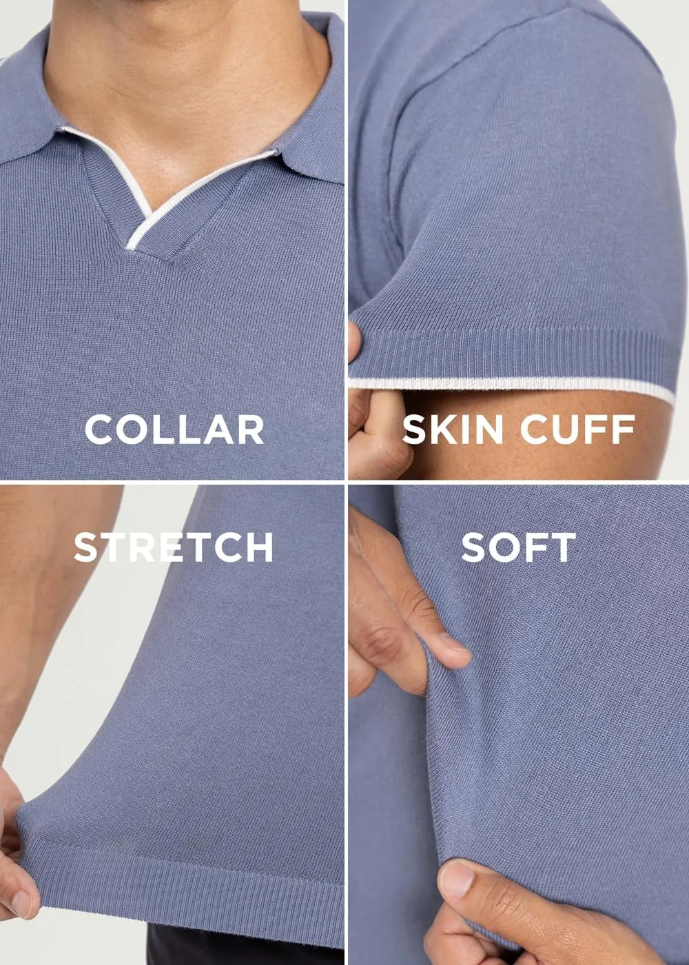 X RAY Mens Knit Polo Sweater Short Sleeve, Fashionable Sweater Polo Top Knitted Tops for Men