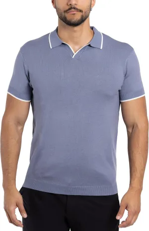 X RAY Mens Knit Polo Sweater Short Sleeve, Fashionable Sweater Polo Top Knitted Tops for Men