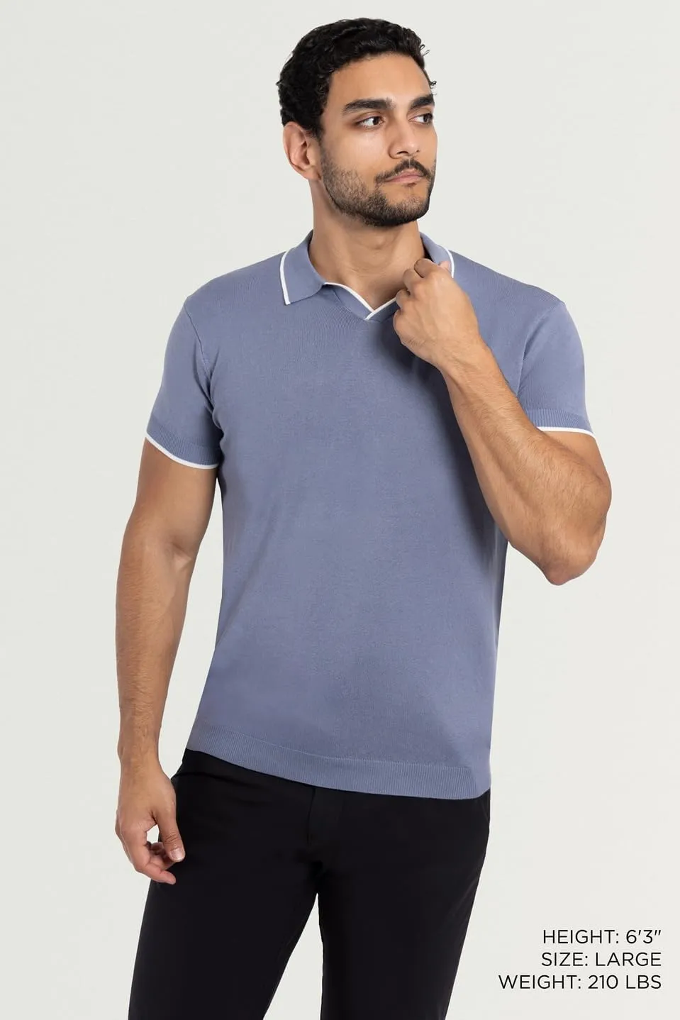 X RAY Mens Knit Polo Sweater Short Sleeve, Fashionable Sweater Polo Top Knitted Tops for Men