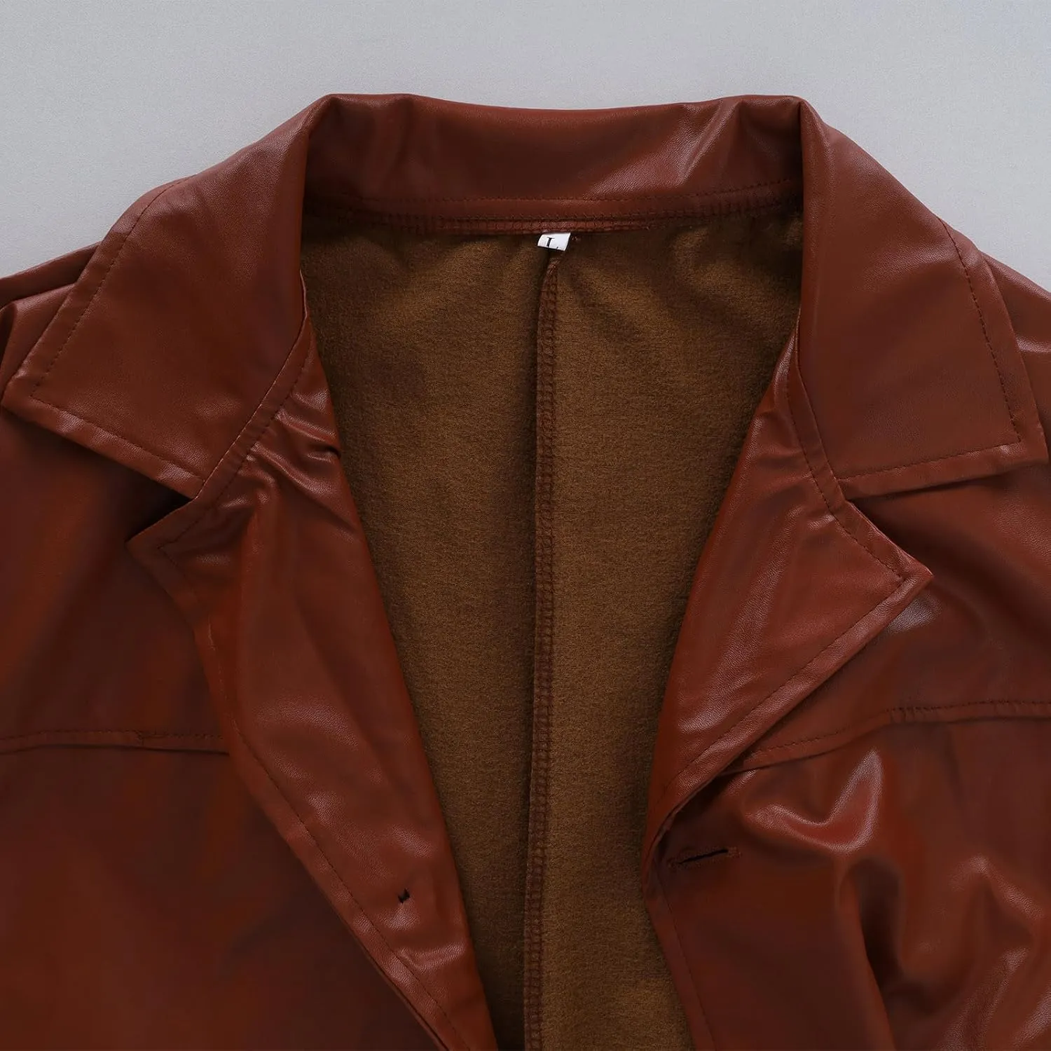 Xiaojmake Mens Long Leather Jacket Faux Leather Coat Full Length Leather Trench Coat Steampunk Gothic Overcoat Military Coat