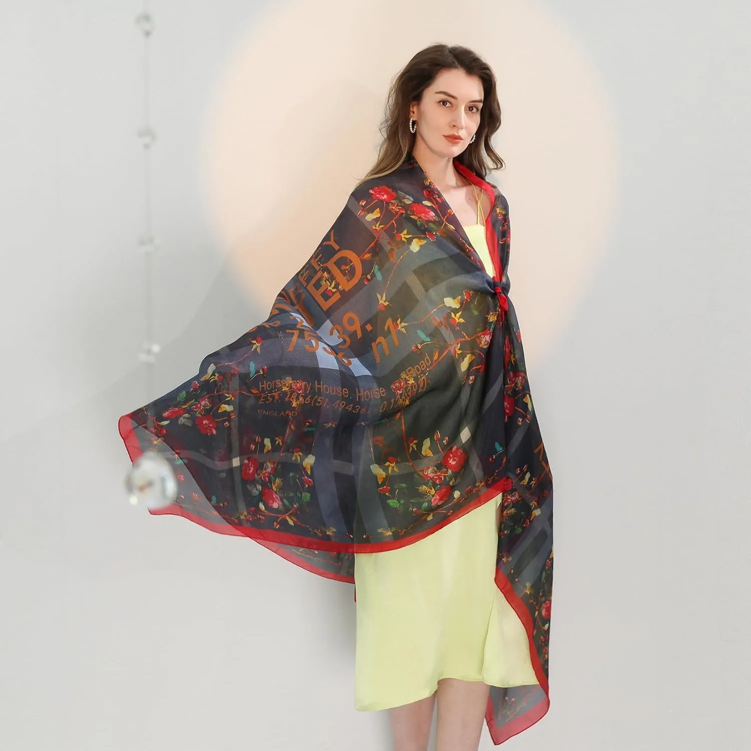 Xinmurffy Mulberry Silk Winter Travel Scarf for Women Lightweight Bandana Large Pashmina Shawls and Wraps for Evening Dresses