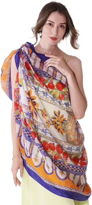 Xinmurffy Mulberry Silk Winter Travel Scarf for Women Lightweight Bandana Large Pashmina Shawls and Wraps for Evening Dresses