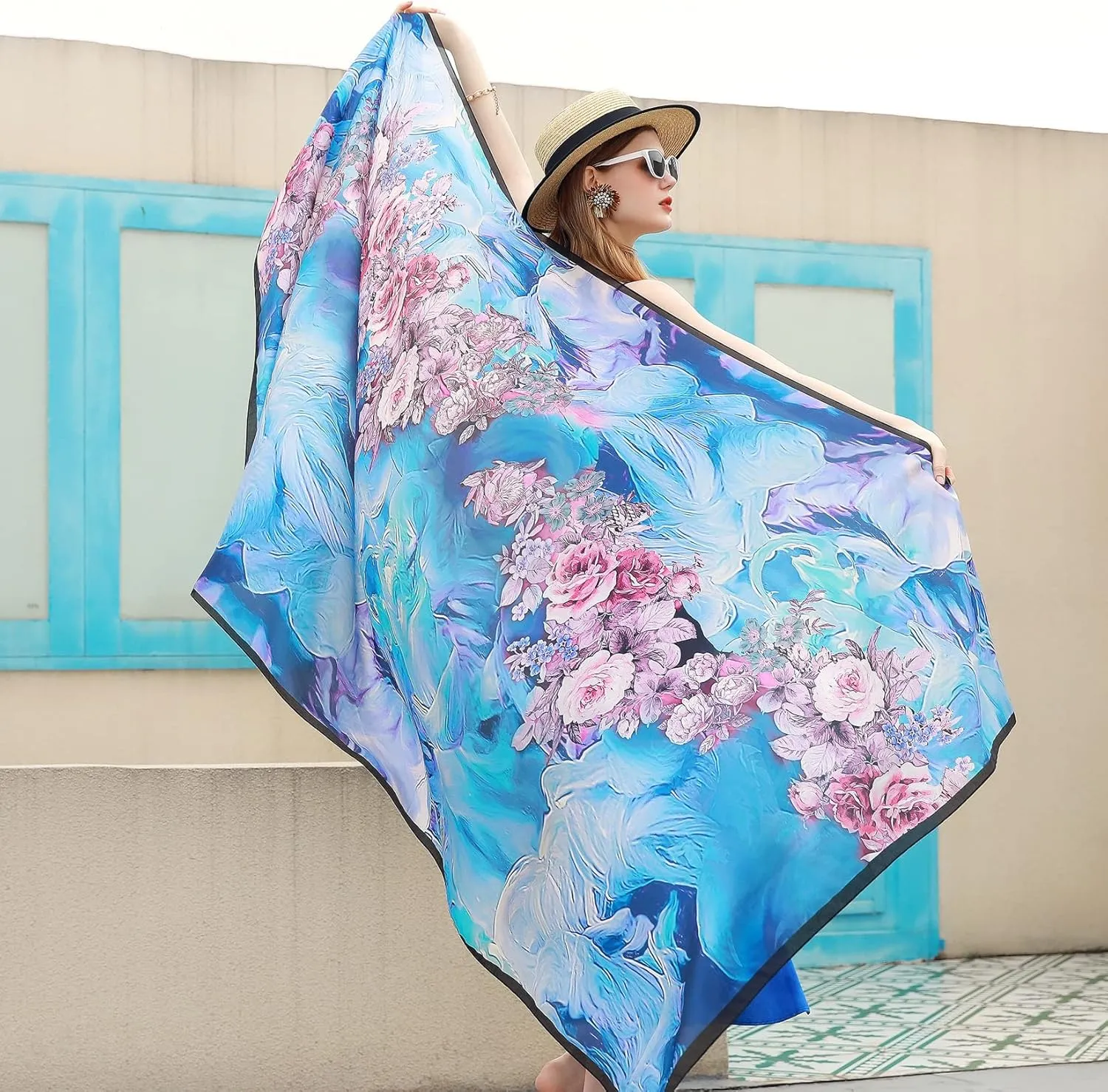 Xinmurffy Mulberry Silk Winter Travel Scarf for Women Lightweight Bandana Large Pashmina Shawls and Wraps for Evening Dresses