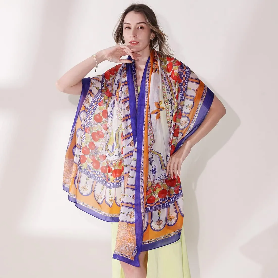 Xinmurffy Mulberry Silk Winter Travel Scarf for Women Lightweight Bandana Large Pashmina Shawls and Wraps for Evening Dresses