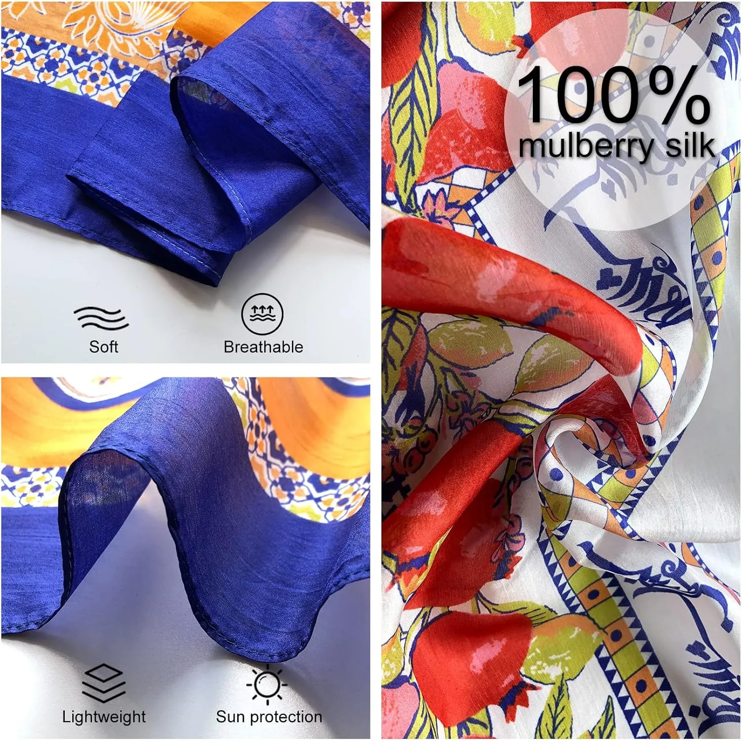 Xinmurffy Mulberry Silk Winter Travel Scarf for Women Lightweight Bandana Large Pashmina Shawls and Wraps for Evening Dresses