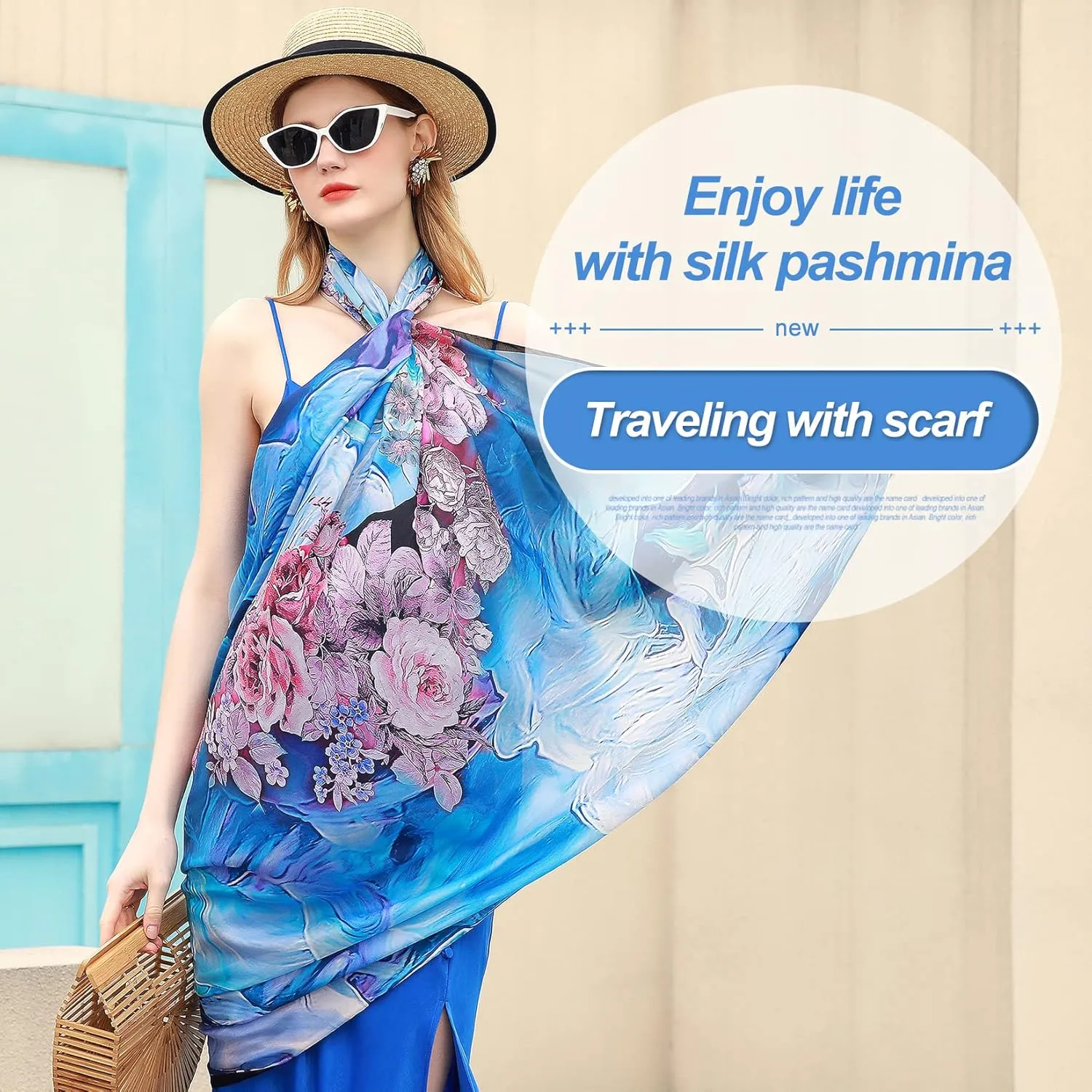 Xinmurffy Mulberry Silk Winter Travel Scarf for Women Lightweight Bandana Large Pashmina Shawls and Wraps for Evening Dresses